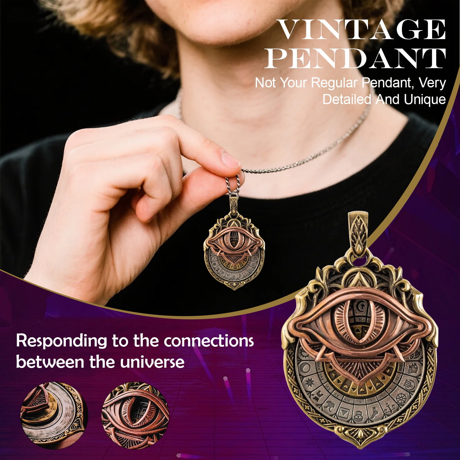 All-Seeing Eye Necklace - Tarot Vision Pendant, Tarot Card Symbol ...