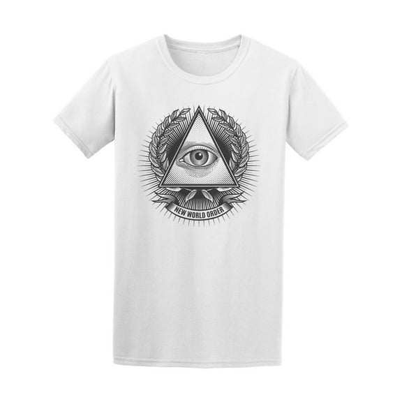 All-Seeing Eye New World Order T-Shirt Men -Image by Shutterstock, Male XX-Large