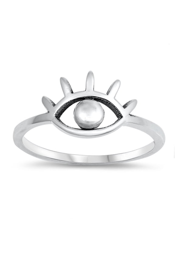 All Seeing Eye Oxidized Cutout Freemason Ring .925 Sterling Silver Band Jewelry Female Male Size 6