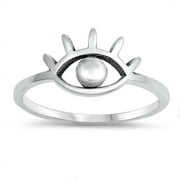 SAC SILVER All Seeing Eye Oxidized Cutout Freemason Ring .925 Sterling Silver Band Jewelry Female Male Size 7