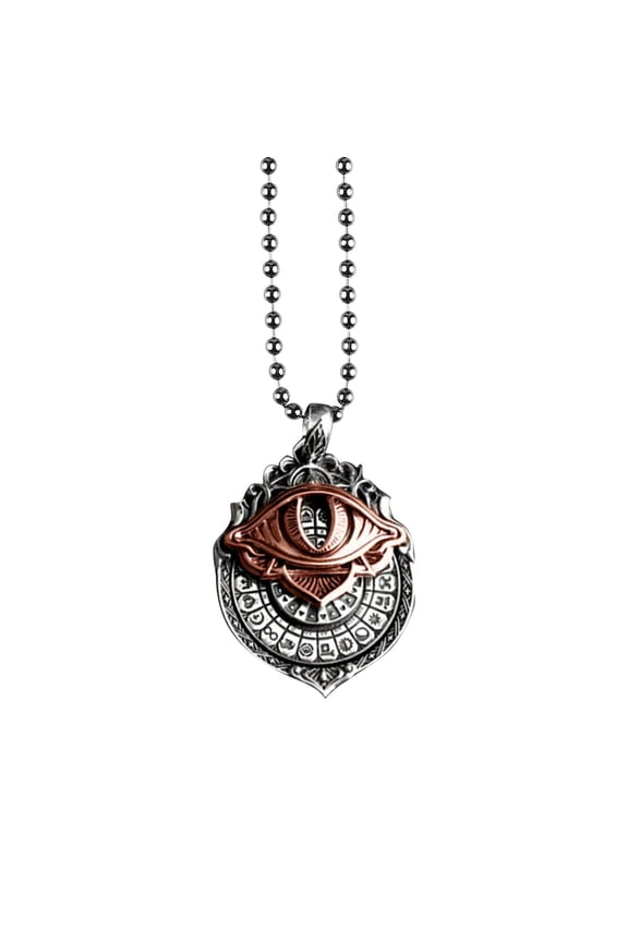 All-Seeing Eye Pendant Necklace, Mystic Divination Jewelry with Rotating Tarot Arcana & Dual-Bearing Smooth Spin, Spiritual Guidance for Fate Insight & Decision Making