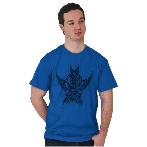 All Seeing Eye Providence Wings Plus Size Crewneck Graphic Tee Shirt Brisco Brands 2X