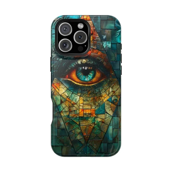 All Seeing Eye Stained Glass Design Case for iPhone 17 through 11 Pro Max