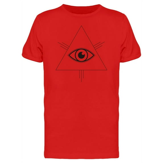 All Seeing Eye Triangle Lines T-Shirt Men -Image by Shutterstock, Male Large