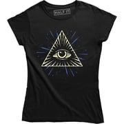 All Seeing Illuminati Eye Pyramid Triangle Conspiracy Mystic Tattoo T-Shirt