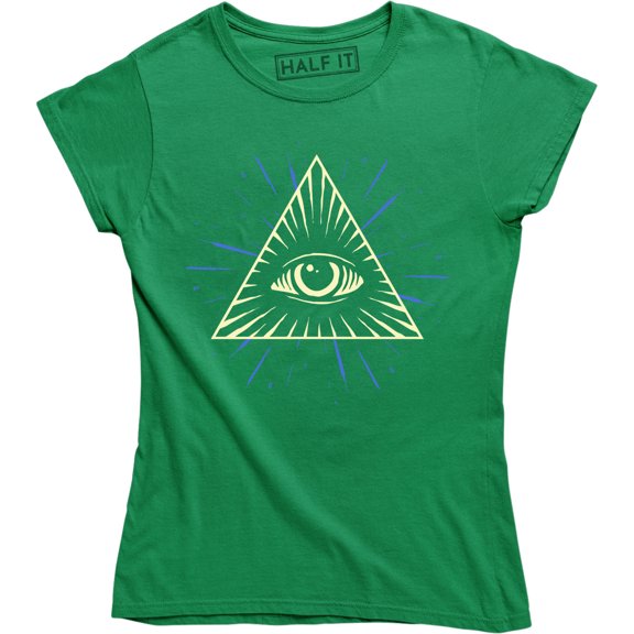 All Seeing Illuminati Eye Pyramid Triangle Conspiracy Mystic Tattoo T-Shirt