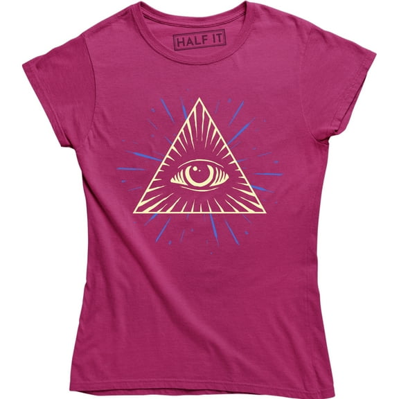 All Seeing Illuminati Eye Pyramid Triangle Conspiracy Mystic Tattoo T-Shirt