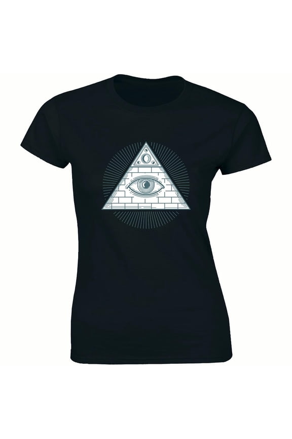 All Seeing Illuminati Eye Pyramid Triangle Conspiracy Mystic Tattoo Tee Shirt
