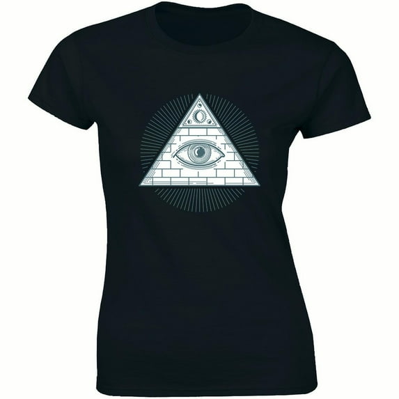 All Seeing Illuminati Eye Pyramid Triangle Conspiracy Mystic Tattoo Tee Shirt