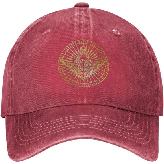 All Seeing Mystic Eye in Masonic Compass Cowboy Hat Men Baseball Cap Women Dad Hat Adjustable Trucker Hat
