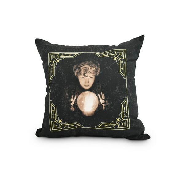 All Seeing Psychic 26 Inch Gold/Yellow Halloween Print Decorative Throw Pillow