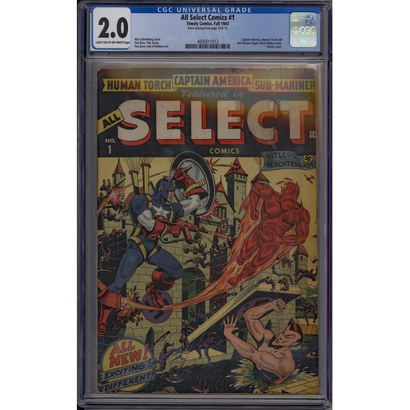 All Select Comics #1 - CGC 2 Comic Book