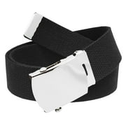 All Sizes Mens Golf Belt in 1.5 Silver Slider Belt Buckle with Adjustable Canvas Web Belt Small Black