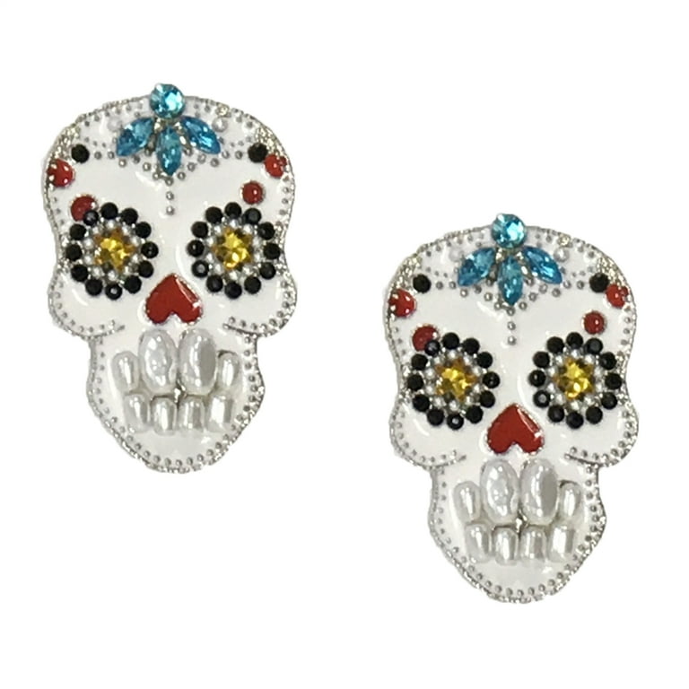 Calavera Sugar Skull Crystal Earrings Calavera Sugar Skull Crystal Earrings