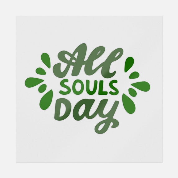 All Souls Day Green Decor Transfer