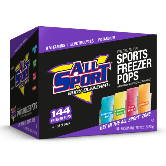 All Sport Hydration Freezer Pops - Variety Pack - 3 Ounce (Pack of 144)