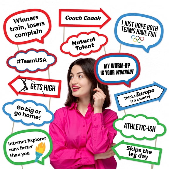 All Sports Party Photo Booth Props Set  Athletic Decorations for Birthdays, Games & Team Events (12 pcs)