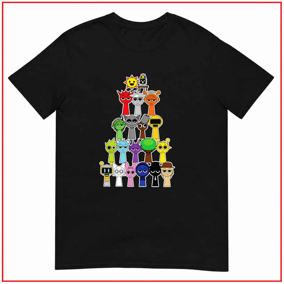 All Sprunki Beats Family Make Tree Christmas Meme Unisex T Shirt V14697 Size S- 5XL