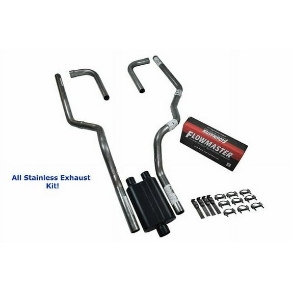 All-Stainless Dual Exhaust Kit Dodge Ram 1500 94-03 Flowmaster super 44 Side Ex