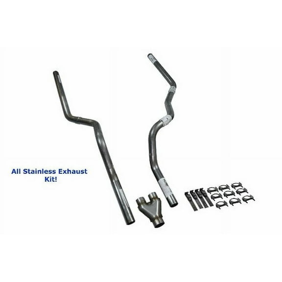 All-Stainless Dual Exhaust Kit Dodge Ram 1500 94-03 Y Pipe Rear Exit