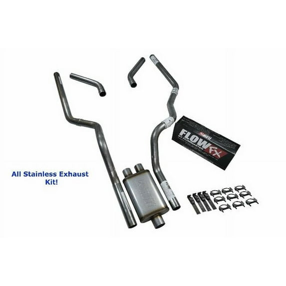 All-Stainless Dual Exhaust Kit Ford F-150 04-14 Flowmaster Flow FX Corner Exit