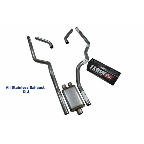 All-Stainless Dual Exhaust Kit Ford F-150 98-03 Flowmaster Flow FX Corner Exit