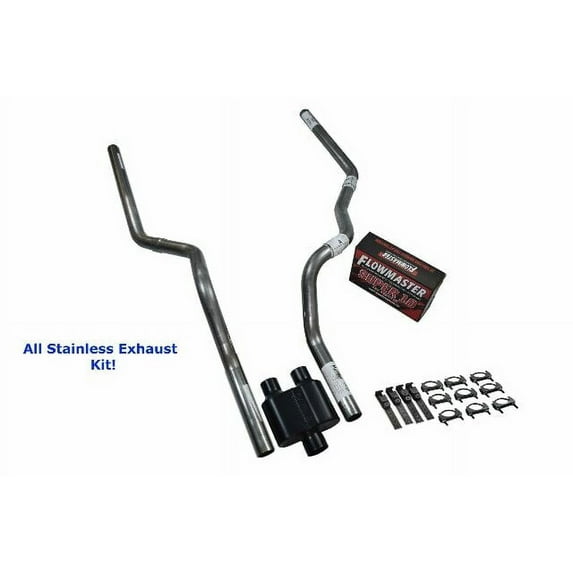 All-Stainless Dual Exhaust Kit Ford F-150 98-03 Flowmaster super 10 Rear Ex