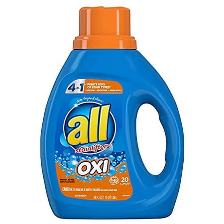 All Stainlifters Laundry Detergent Liquid with OXI Stain, Fresh, 20 Loads, 36 Oz, 3 Pack