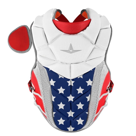 All Star Adult Phx Paige Halstead Fastpitch Softball Chest Protector (Medium) Red/White/Blue