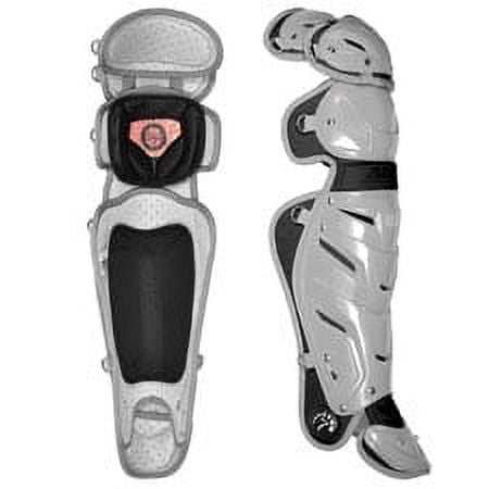 All Star Adult S7 Pro Catchers 16.5" Leg Guards Silver/Black