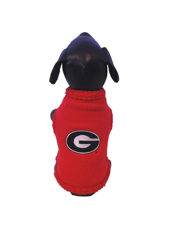 All Star Dogs UGA Georgia College Football Team Logo Polar Fleece Dog Sweatshirt, Red- XX-Large