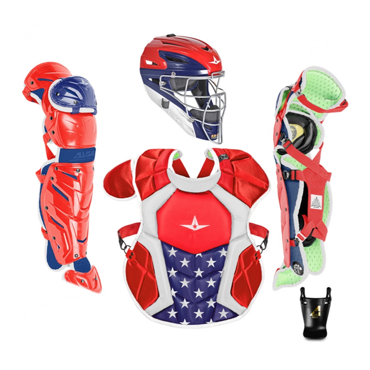 All Star Intermediate System7 Axis Usa Pro Catcher s Set Red White Blue