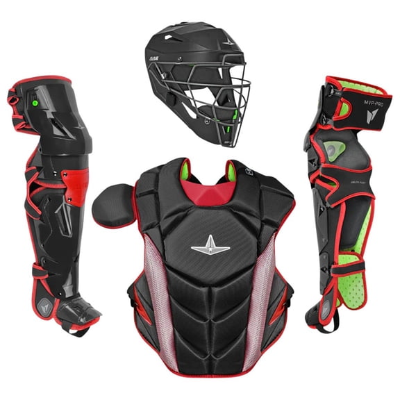 All Star MVP-Pro LT Intermediate Catchers Set Black/Scarlet