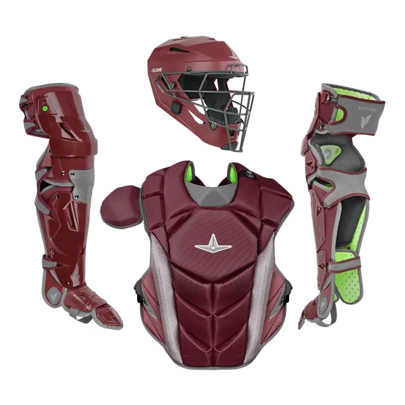 All Star MVP-PRO™ Series Baseball Catcher's Kit(Maroon/Graphite,Youth)