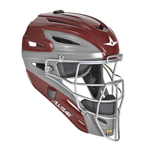 All Star Mvp2500 Two Tone Catchers Helmet Maroon/Grey