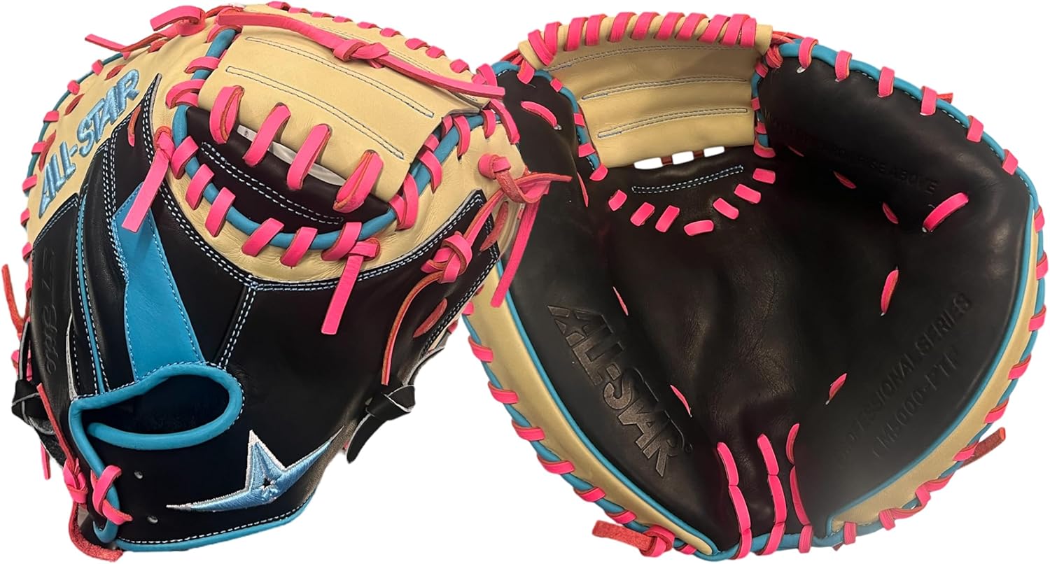 All Star S7 Elite 33A Baseball Catcheratms Glove 2-Piece Closed Black/Blue 33 Right Hand