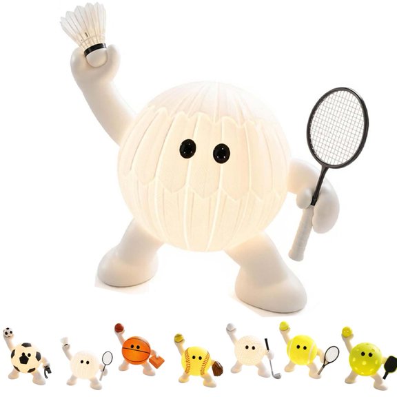 All-Star Sports Night Light Buddy - Sports Night Light Buddy | Cute Sports Ball Night Light Buddy for Bedroom Desk Game Room, Ideal Gift for Athletes, Players & Sports Fans
