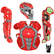 All-Star Sports S7 Axis Ages 12-16 Protective Baseball Catchers Gear, Scarlet