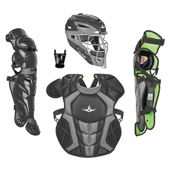 All-Star Sports S7 Axis Ages 9-12 Protective Baseball Catchers Gear, Black