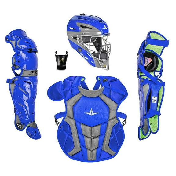 All-Star Sports S7 Axis Ages 9-12 Protective Baseball Catchers Gear, Royal