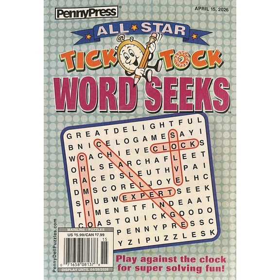 All Star Tick Tock Word Seeks Magazine April 15, 2026