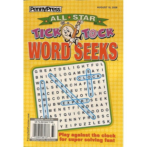 All Star Tick Tock Word Seeks Magazine August 15,2026