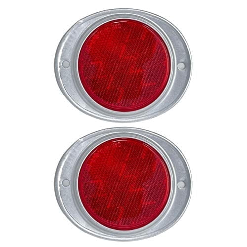 All Star Truck Parts 3'' Round Reflector with Aluminum Base Screw 2x Red