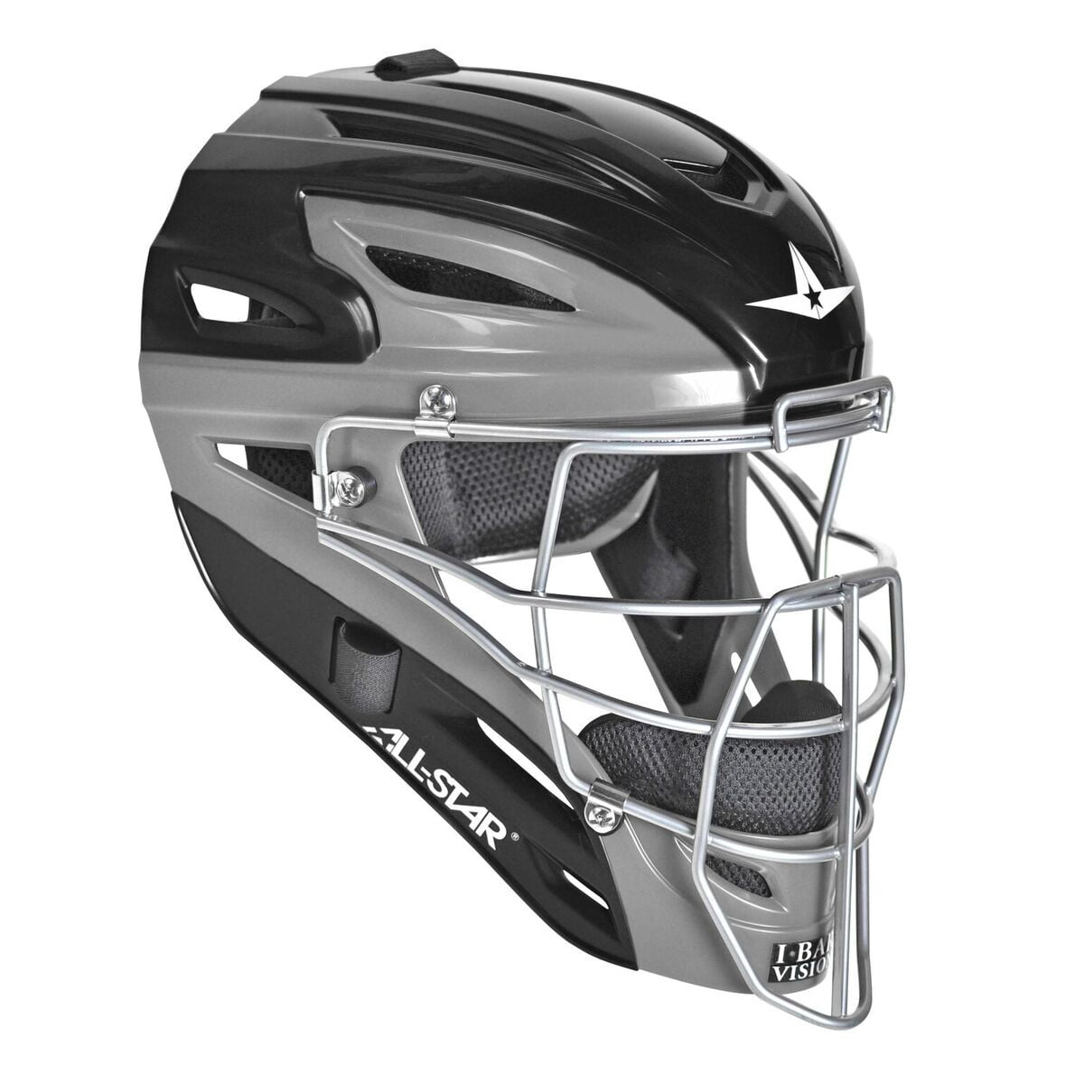 All Star Youth Two-Tone S7 Mvp Catchers Helmet Black/Grey