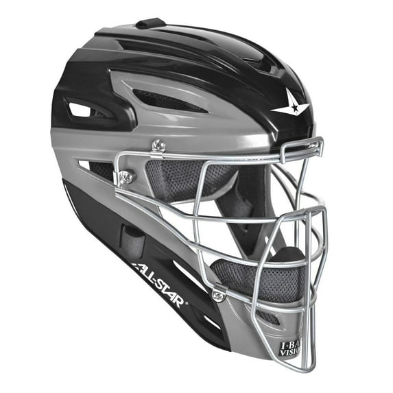 All Star Youth Two-Tone S7 Mvp Catchers Helmet Black/Grey