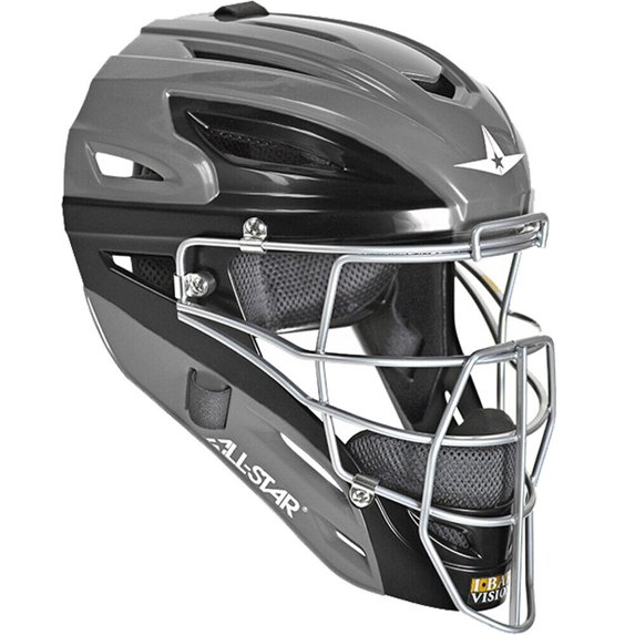 All Star Youth Two-Tone S7 Mvp Catchers Helmet Grey/Black