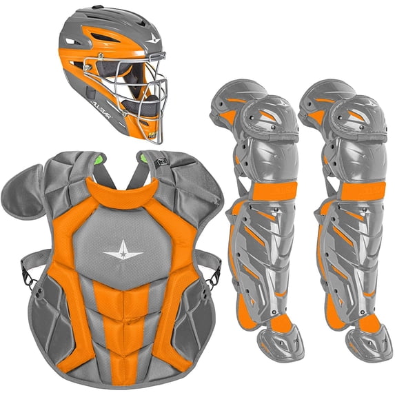 All Star Youth System7 Axis Elite Travel Team Catcher's Set Grey/Orange