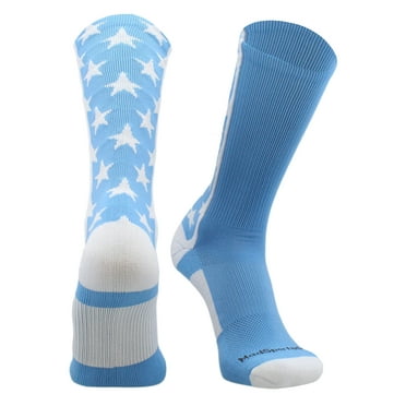 All Stars Crew Socks (Columbia Blue/White, Large)