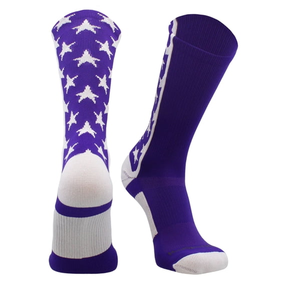 All Stars Crew Socks (Purple/White, Small)
