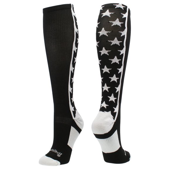 All Stars Over the Calf Socks (Black/White, Medium)